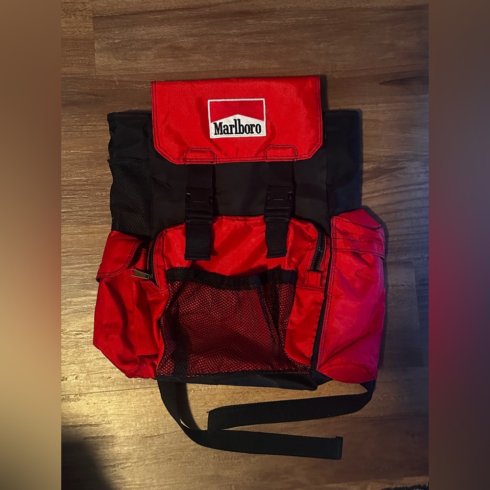 Vintage Marlboro Adventure Team Red Large Camping Hiking Backpack